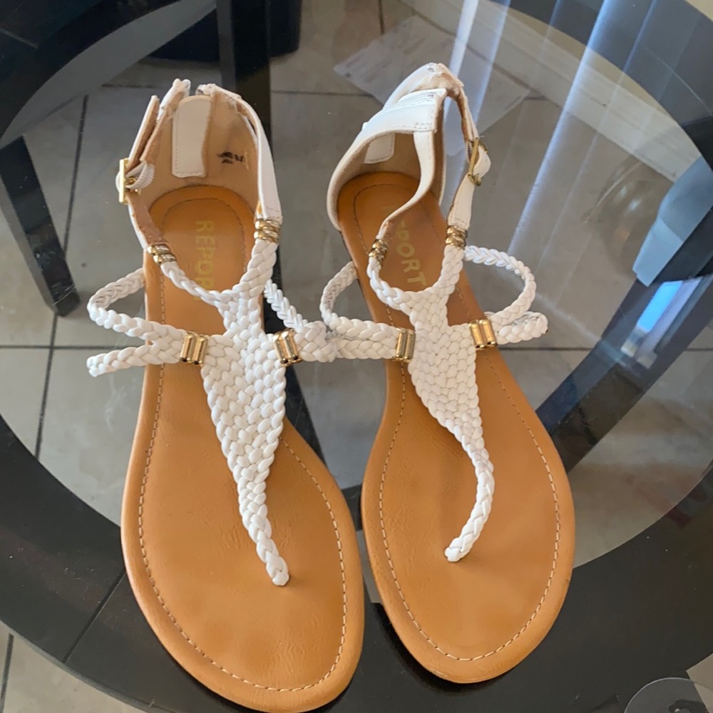 Report white sandals